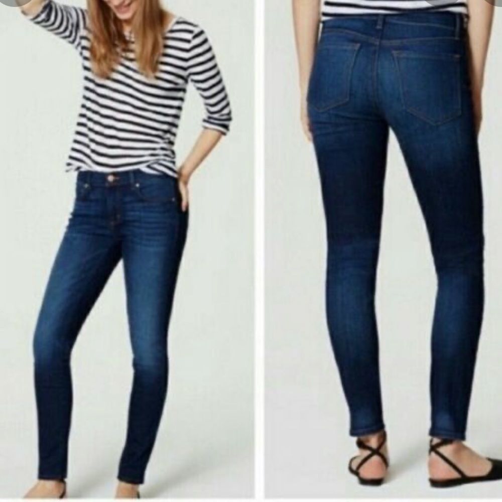 Loft curvy skinny dark wash jeans size 4